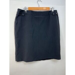 Josephine Studio Black Lined Stretch Back Zipper Closure Pencil Skirt Womens 14P